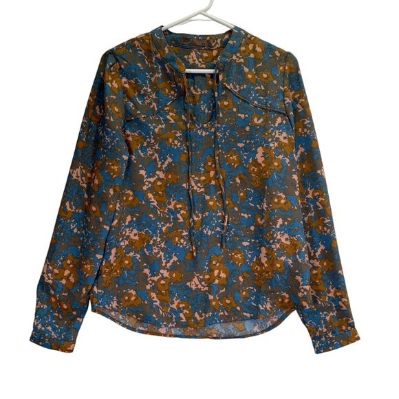 Prana Tops - Prana Floral Tunic - Blue and Brown Size XS